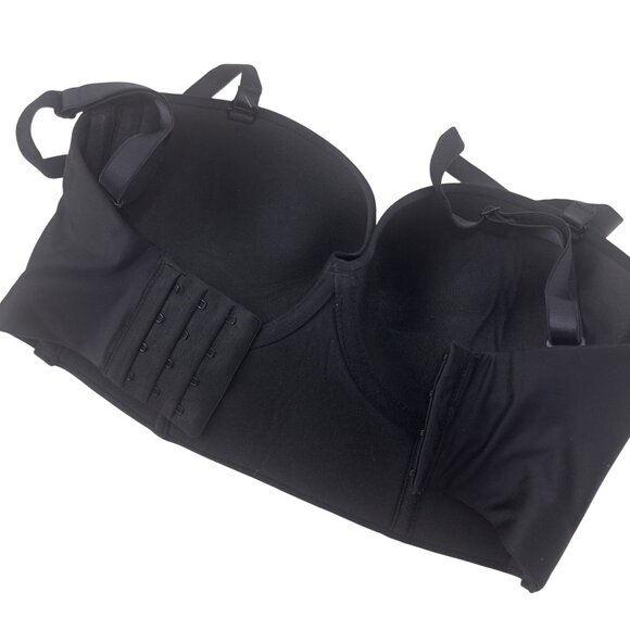 Jezebel Womens Black Strapless Bustier Bra SZ 32DD Nylon/Spandex Adj Strap - Picture 8 of 14